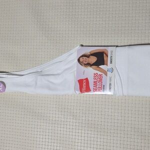 NWT Hanes Seamless Pullover Bra Wirless White‎ XL